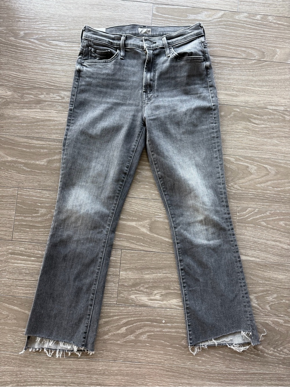 MOTHER Women’s Gray Washed Jeans - Classic High-Rise Style